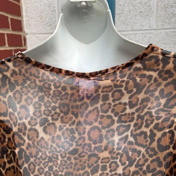 Jordan Taylor NWT Long Sleeve Tunic V-Neck Pullover Leopard Black & Brown Size S - Picture 8 of 10